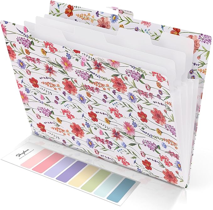 SKYDUE Accordion File Organizer, Floral Expanding File Folders by SKYDUE