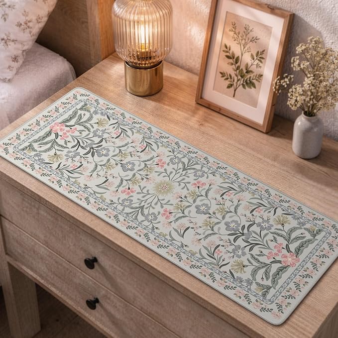 iCasso Aesthetic Floral Desk Mat, L Mouse Pads, Anti-Slip Mousepad - Image 7