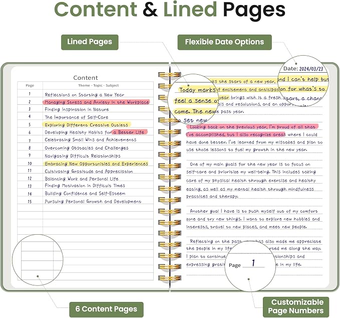 Lined Spiral Notebook Journal for Work, 300 Pages Thick B5 College Ruled - Image 3