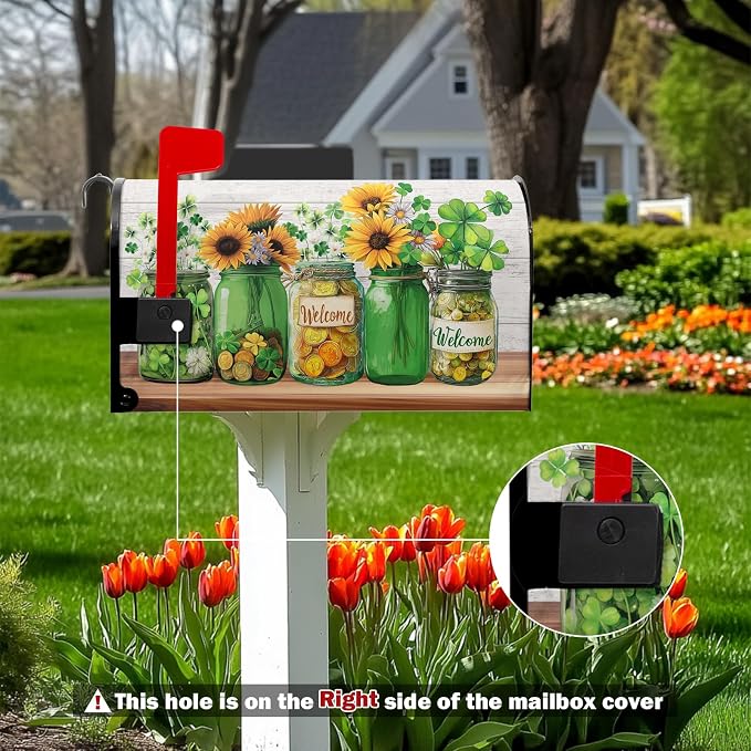 St Patricks Day Mailbox Covers Magnetic Standard Size St Patrick's Day Mailbox - Image 3