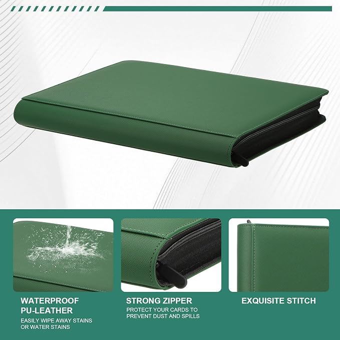Toploader Binder, Trading Card Binder Storage Hold up 288 Cards 9-Pocket Top - Image 2