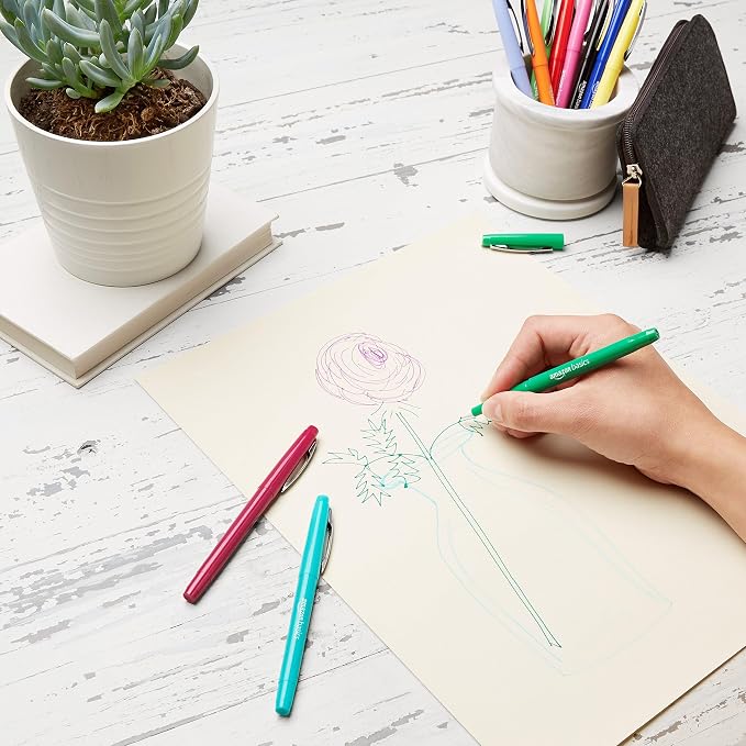 Amazon Basics Felt Tip Marker Pens, - Image 6