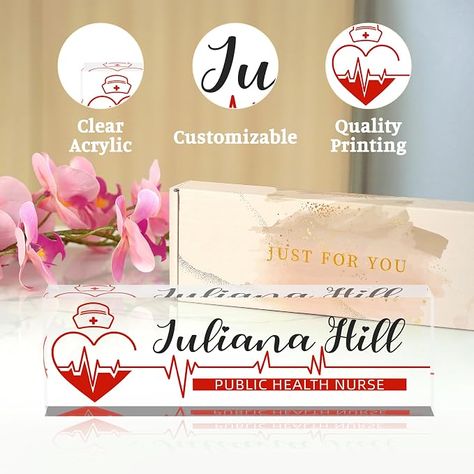 Personalized Name Plate for Desk, Nurse Office Decor for Women and Men - Image 6