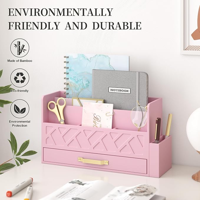 Wisuse Bamboo Desk Mail Organizer - Image 5