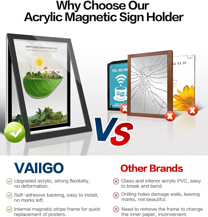 Acrylic Sign Holder 8.5x11 Wall Mount - Image 6