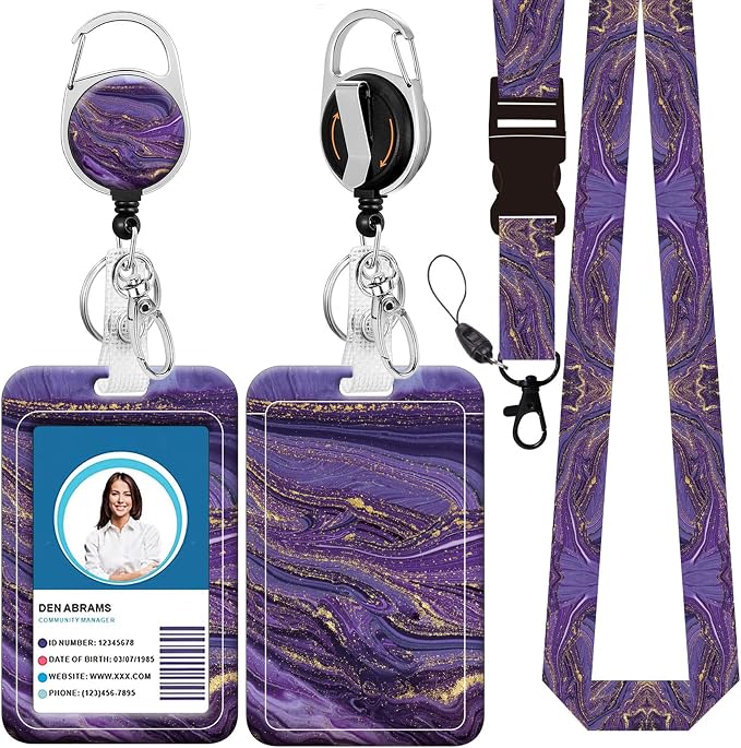 Badge Lanyard, Retractable Badge Holder by BILLTEFUL