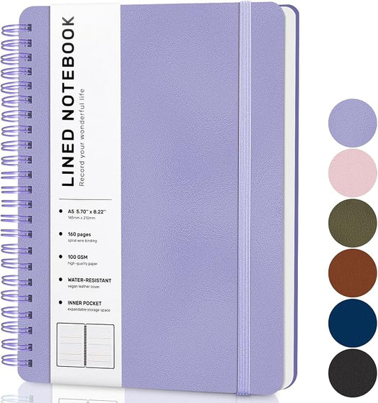 ABERLLS Purple Lined Spiral Journal Notebook by ABERLLS