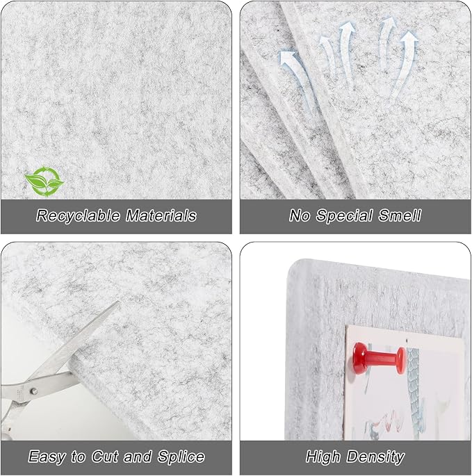 Thboxes Large Cork Board 28" x 19", 6 Pack Felt Wall Tiles - Image 6