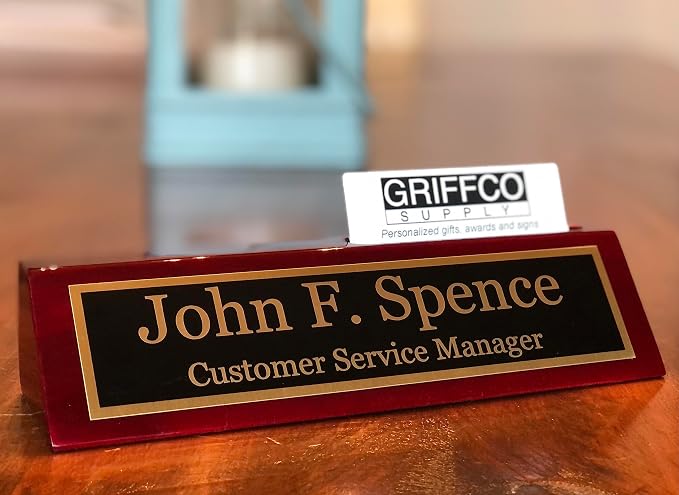 Name Plate for Desk Engraved in USA by Griffco Supply | Desk Name Plate - Image 6