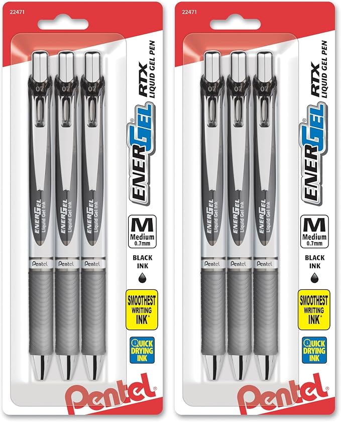 Pentel EnerGel RTX Liquid Gel Ink Pens, Medium Line by PentelofAmerica