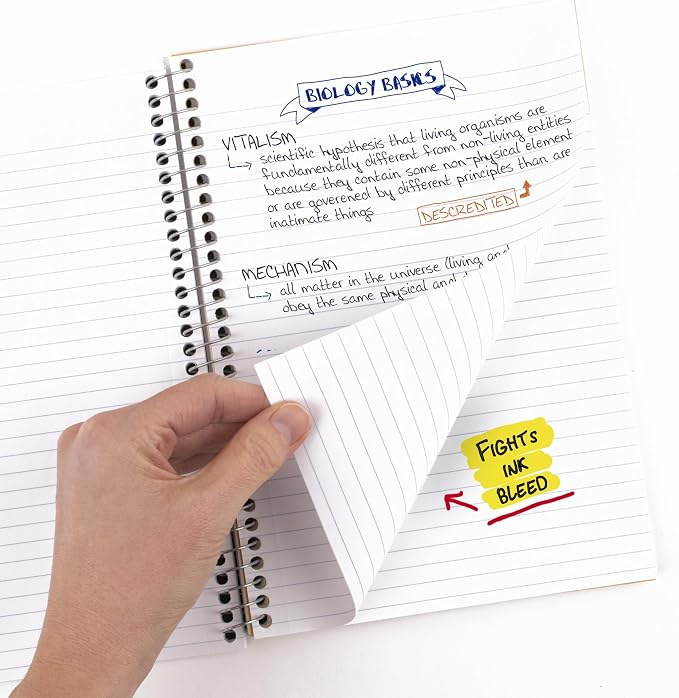 Five Star Spiral Notebook, 2 Subject, College Ruled Paper, 80 Sheets, Amethyst - Image 3