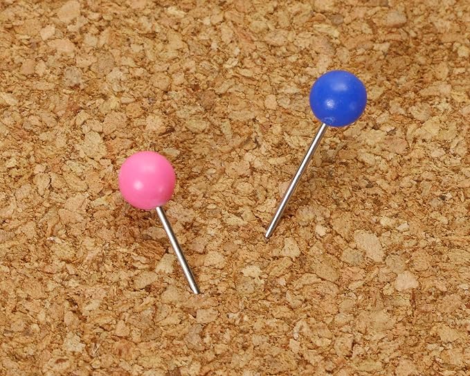 Tupalizy 1/8 Inch Small Round Ball Head Decorative Push Pins Map Thumb Tacks - Image 5