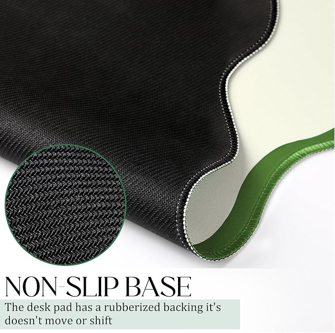 Hahafelt Scalloped Desk Mat Large Desk Pad Cute Coquette Table Mat Back to - Image 3
