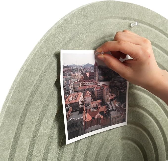 Large Arched Felt Bulletin Board, Sage Green Stylish Sized 36" x 24" Cork Board - Image 5