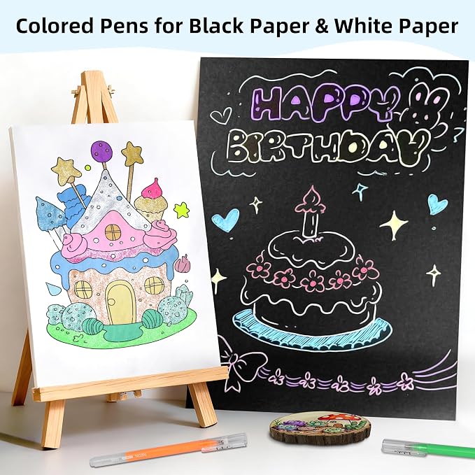 LIULIUCAI Gel Pens for Adult Coloring Book, 60 Colors Large Capacity Metallic - Image 3