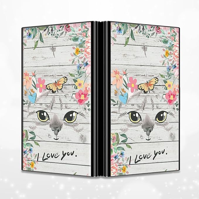 BWEGRHE Slim Credit Card Holder, Cat Flowers RFID Blocking Metal Wallet - Image 4