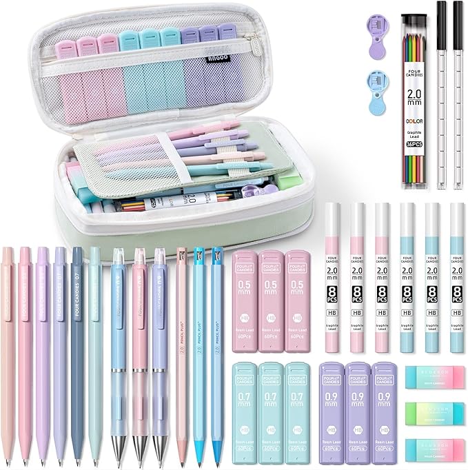 Four Candies 36PCS Aesthetic School Supplies, Mechanical Pencils 0.5mm by FourCandies