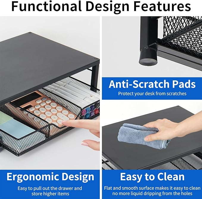 Small Laptop Stand for Desk, Monitor Stand Riser, Desk Organizer for Office - Image 6