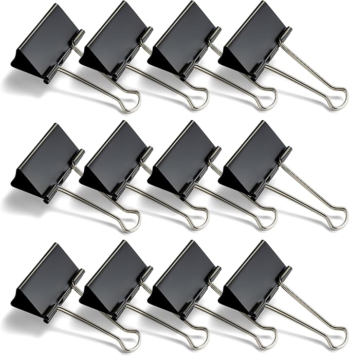 Officemate Large Binder Clips, 2 inch Wide, 1 inch Capacity, Box of 12 - Image 3