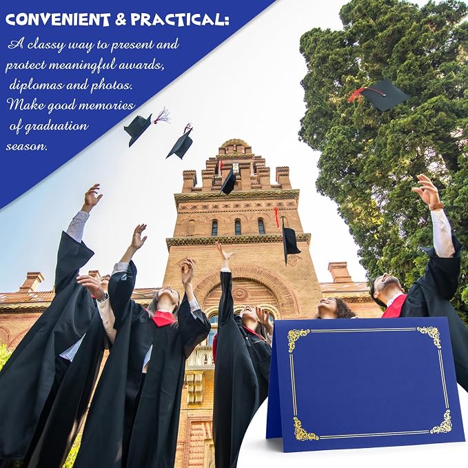 Fainne 120 Pack Certificate Holders Bulk, Diploma Covers Gold Foil Border - Image 6