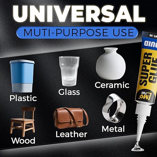 12×3g Mini Super Glue Clear Liquid, All Purpose Single Use Superglue Heavy Duty Strong for Plastic Ceramic Glass Metal Repair, Instant Cyanoacrylate Adhesive Bonding Wood Miniatures 3D Print-DeskLoop Office