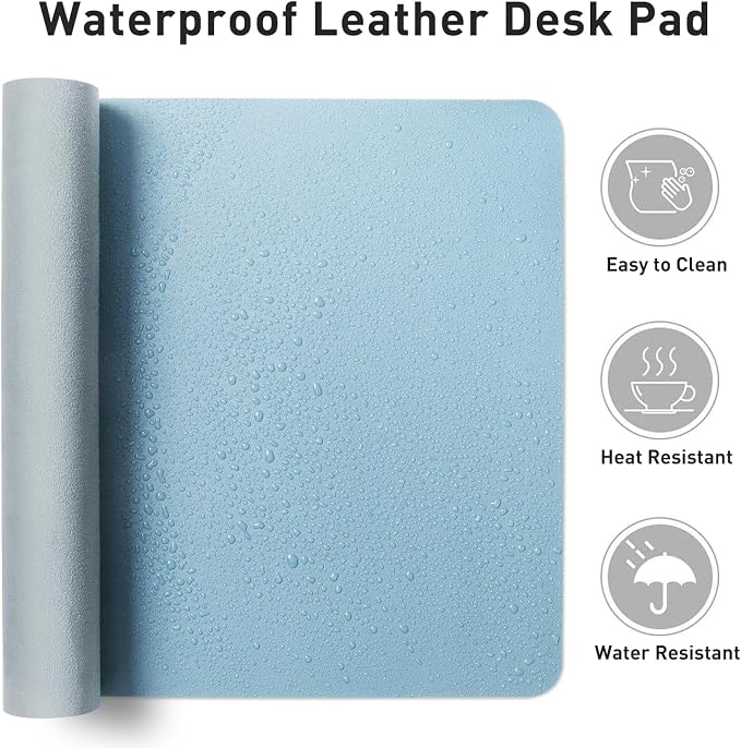 Aothia Faux Leather Desk Mat for Keyboard & Mouse | Large desk mat for keyboard - Image 7