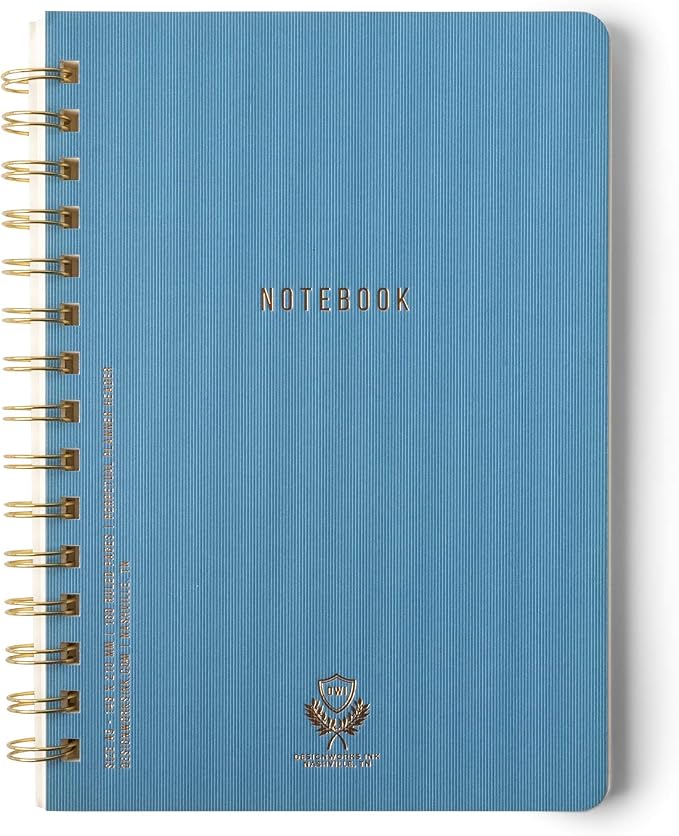DesignWorks Ink Textured Paper Twin Wire Notebook, Daily Planner & Soft Cover by DesignworksInk