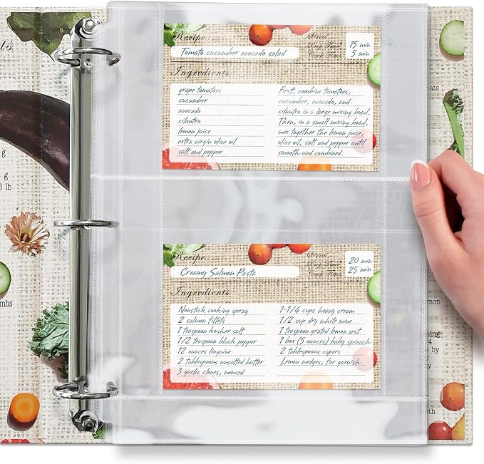200 Pockets Full Size 4x6 for 8.5x11 Recipe Card Protectors Top-Loading Crystal by CraftSaints
