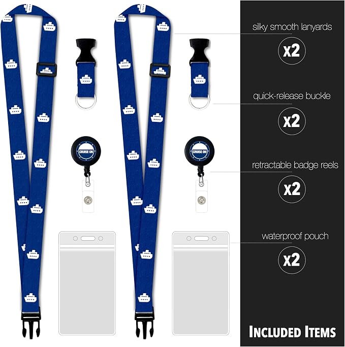 Cruise On Cruise Lanyard for Ship Cards – 2-Pack Retractable Badge & Waterproof - Image 6
