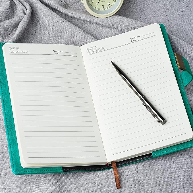 WEMATE Diary with Lock, A5 PU Leather Journal with Lock 240 Pages, Lock Journal - Image 7