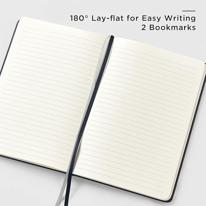 A5 Lined Leather Journal and Pen Set, Hardcover Notebook with Pen, 160 Pages 100gsm Thick Ruled Paper for for Women Men Work Business School or Home Writing, 5.7'' x 8'' (Royal Blue)-DeskLoop Office