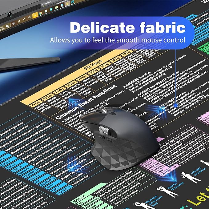 Excel Cheat Sheet Desk pad—Contains 12 Types of Common Skills in Excel and - Image 4