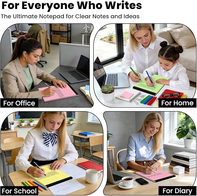 3pcs Legal Pads 8.5 x 11, Notepads 8.5 x 11 Inch, 30 Sheets/Pack, Colored Note - Image 6