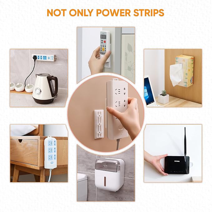 10-Pack Adhesive Punch-Free Socket Holder, Self Adhesive Desktop Socket Fixer - Image 4