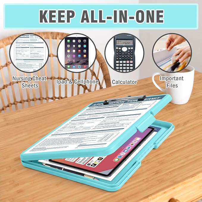 ANZNKU Clipboard with Storage, 13x9.6 Nursing Clipboard Foldable, Storage - Image 6