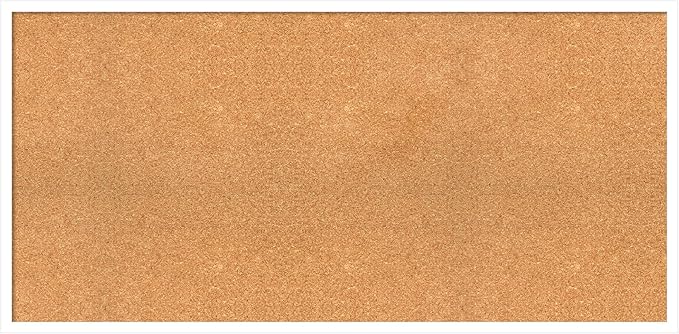 Amanti Art Natural Cork Board for Wall, 23x47 Vision Board with White Frame, Oversize Corkboard Office Decor for Home Organization, Modern Corkboard Pinboard to Display Items for Home Organization in-DeskLoop Office