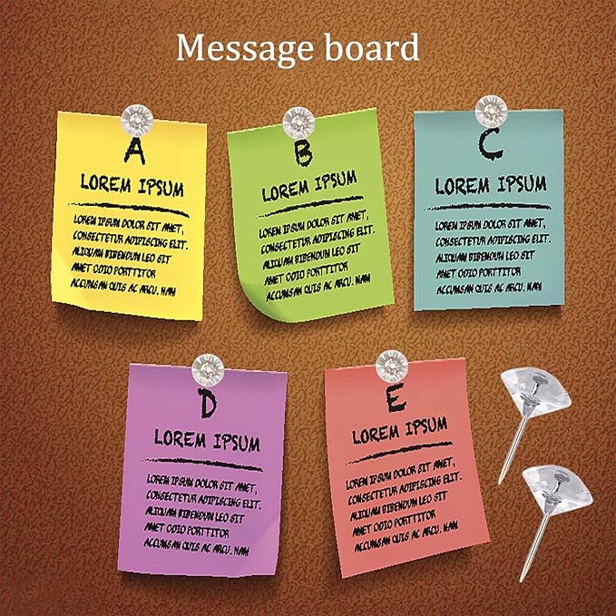 100Pcs Clear Push Pins for Cork Board, Decorative Thumb Tacks for Wall Hangings - Image 4