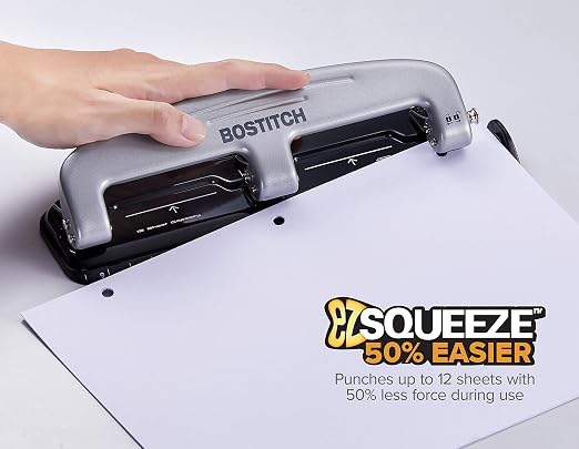 Bostitch Office inPRESS 12 Reduced Effort Three-Hole Punch - Image 2