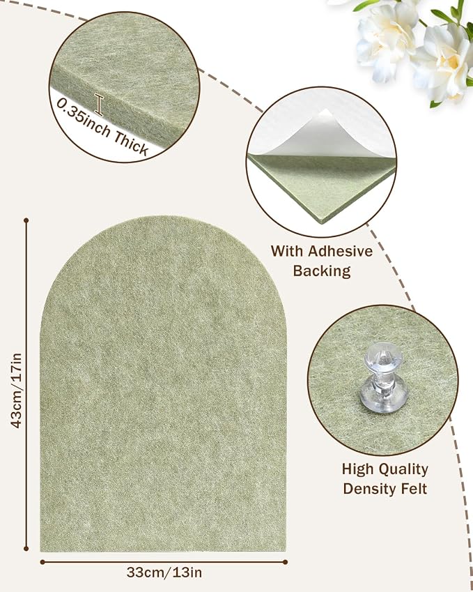 Arched Felt Bulletin Board, Cork Board Alternative - Image 2