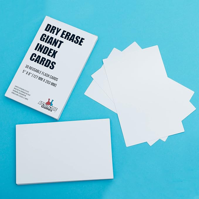 Large Dry Erase Index Cards – 30pcs Laminated 5x8" Cards Blank w/Tuck Box – - Image 6