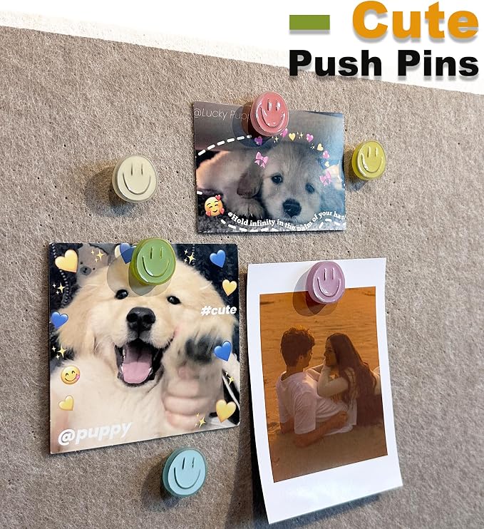 Smiley Face Decorative Push Pins, Cute Bulletin Board Push Pins, Thumbtacks - Image 4
