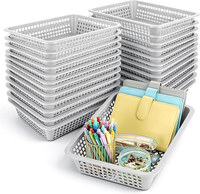Zhehao 14 x 10 x 3 Inch 16 Pack Paper Organizer Basket Small Plastic Storage by Zhehao