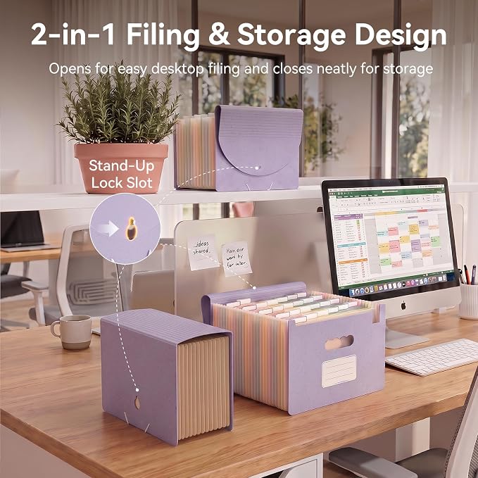 ThinkTex Accordion File Organizer, 26 Pockets Expanding File Folders, Monthly - Image 5