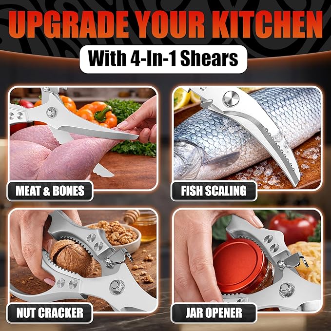 Premium Stainless Steel Poultry Shears – Heavy Duty Kitchen Shears - Image 3