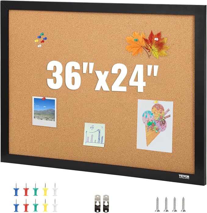 VEVOR 24 x 36 Cork Board, Large Bulletin Board by VEVOR