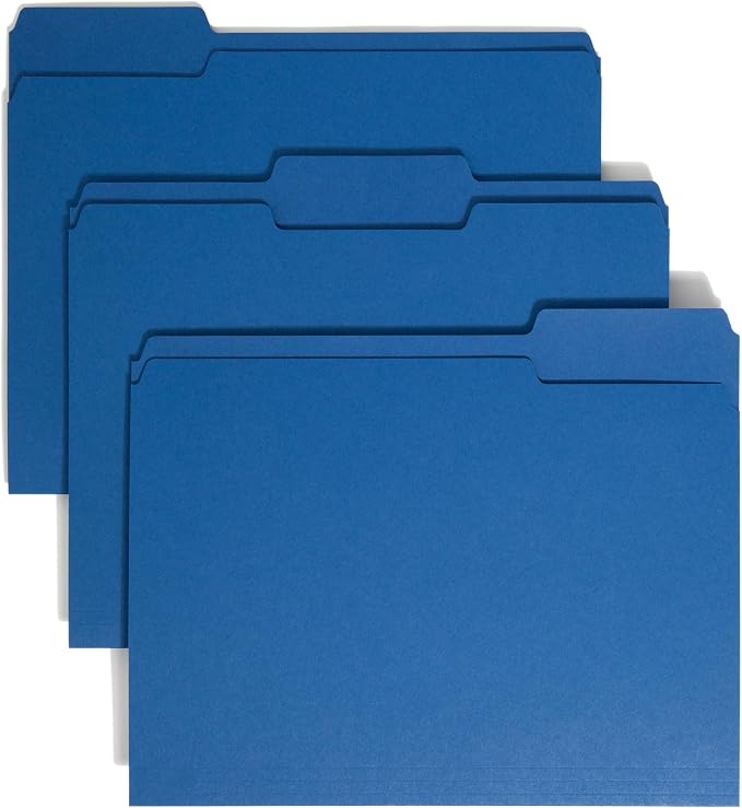Smead File Folder, 1/3-Cut Tab, Letter Size, 100 per Box by SMEAD