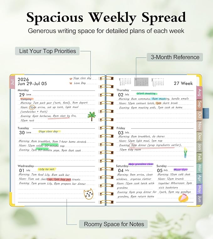 Academic Planner 2026-2027, Hardcover Weekly and Monthly Calendar Planner from - Image 3