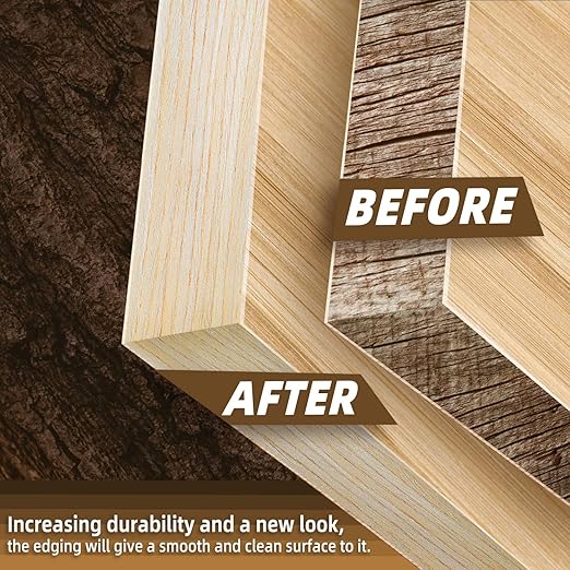 GSCIT Club Oak Edge Banding, 7/8 inch x 500ft roll of Veneer Edge Banding Preglued Flexible, Wood Tape Banding for Repair Furniture