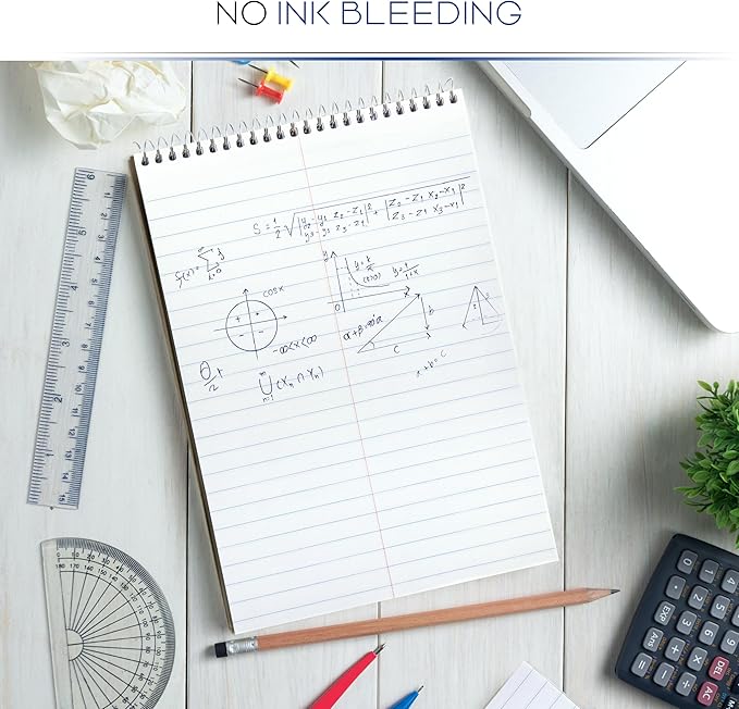 Steno Pads Spiral 6x9-12 Pack Assorted Bright Colors - Perfect for Work, School, and Home Use, Easy Tear-Off Pages, Gregg ruled, White Paper - No Ink Bleeds - 80 Sheets-DeskLoop Office