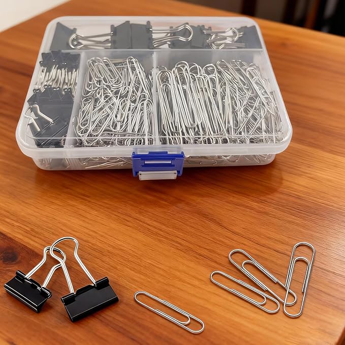 Binder and Paper Clips Set, Office Supplies - Image 3